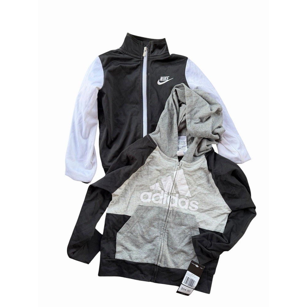 Adidas & Nike Full Zip Hoodie Toddler Boy 4T One New With Tags